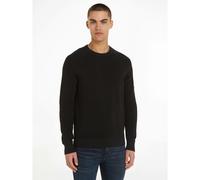 Cotton Badge Logo Jumper with Crew Neck Black