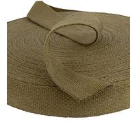 Cotton Bag Strapping - 35mm Wide Premium Rucksack Luggage Strap, Cotton Fabric, Webbing Strap, Heavy Duty Straps, Bag Making Supplies, Upholstery Strap by Discount Fabrics LTD (Khaki,1m)