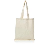 Cotton Bags, Tote, Natural Colour ***Pack of 10*** 38cm x 42cm - Long Handle. Reusable Grocery Bags, DIY, 5 oz Cotton Canvas, eco Friendly. Ideal for Promotion Branding, Screen Printing and Gift.