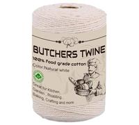 Cotton Bakers Twine，509ft Natural White Twine String,2mm Butchers Twine White Kitchen Cooking Garden Twine String for Gift Wrapping Macrame Crafts Christmas Decor