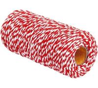 Cotton Bakers Twine, Red and White String Twine Rope Butchers String for Baking Cooking DIY Crafts Wrapping, Garden Twine Garden Twine Twist Ties (100 M)