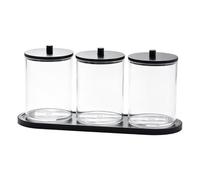 Cotton Ball Holder - Floss Picks Holder Container with Tray 3 Pieces
