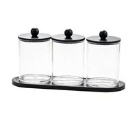 Cotton Ball Holder - Floss Picks Holder Container with Tray 3 Pieces