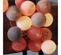Cotton Ball LED Fairy Lights, Treer Upgraded Indoor Decoration Battery Powered 8 Mode Warm White String Night Light Enough to Decor Party/Indoor/Wedding/Festival (Red Wine,5m/50LED)