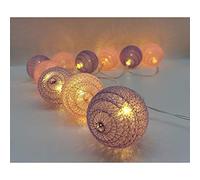 Cotton Ball LED String Lights Multi-color, DOTBUY Battery Operated Fairy Lights Decoration for Indoor Outdoor Holiday Party Christmas Halloween Decor Garlands (Pink & Purple,4.8M/30LED)