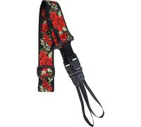 Cotton Banjo Strap. Red Roses