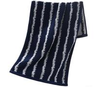 Cotton Bath Towel 70x140cm Quick Dry Absorbent | Wave stripe pattern, stylish decor, green light blue deep blue options, weave, for hotel feel(Light Blue)