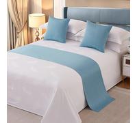 Cotton Bed Runner for Foot of Bed Bed Light End Towel Cover Bedding Protection Bedspread Throw Decor Bed Scarf for Hotel Bedroom,G-Pillowcase (one)