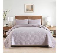Cotton Bedspread Set 250x270cm with Pillow Shams 60x85cm Grey 2 pcs - grey cotton bedspread, bedding set 250x270