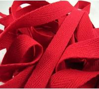 Cotton Blend Binding Apron Herringbone Twill Webbing Tape 25mm/ 1" Wide - Sewing Quilting Bunting Dress Fabric - Simply Sew Crafty™ (1 Metre, Red)