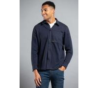 Cotton Blend Brush-Back Fleece Long Sleeve Shirt Tokyo Laundry Navy L