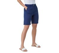 Roman Cotton Blend Chino Shorts for Women UK - Ladies Spring Everyday Summer Holiday Side Pockets Soft Belt Loops Comfy Woven Fabric Sunny Daywear Vacation Bottoms - Navy - Size 18