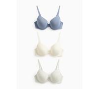 Cotton Blend Padded Full Cup Bra 3 Pack 32B