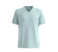 Cotton Blend V-Neck T-Shirt s.Oliver Turquoise 3XL