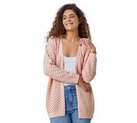 Cotton Blend Waffle Knit Cardigan Roman Light Pink 18