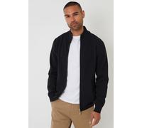 Cotton Blend Zip Up Funnel Neck Cardigan Threadbare Black XL