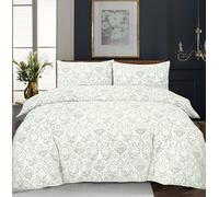 COTTON BLISS Bedding Set - Includes Duvet Cover Set, Fitted Sheet, Pillow Cases - For Single, Double & King Beds - Soft and Comfortable Polycotton Fabric (Sage Garden, King)