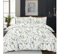 COTTON BLISS Bedding Set - Includes Duvet Cover Set, Fitted Sheet, Pillow Cases - For Single, Double & King Beds - Soft and Comfortable Polycotton Fabric (Bamboo Canopy, Double)