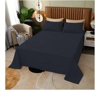 COTTON BLISS Easy Care Flat Bed Sheets King Size - Soft & Long-Lasting Hypoallergenic Polycotton Bedding Sheets - Elegant Fade-Resistant King Size Flat Sheets - 254 x 243 cm (Granite Gray)