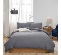 COTTON BLISS Premium Brushed Microfiber Duvet Cover Set | Ultra Soft 85gsm Bedding Set with Pillowcases | Hypoallergenic & Easy Care Non-Iron Quilt Cover | Luxury Hotel Quality (Grey, King)