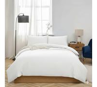 COTTON BLISS Premium Brushed Microfiber Duvet Cover Set | Ultra Soft 85gsm Bedding Set with Pillowcases | Hypoallergenic & Easy Care Non-Iron Quilt Cover | Luxury Hotel Quality (White, King)