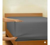 COTTON BLISS Single Fitted Bed Sheet Extra Deep Pocket 16 inches (40cm) - Soft & Breathable Polycotton - Shrink & Fade Resistant Bed Sheets with Elastic Corners 90x190cm (Granite Grey)