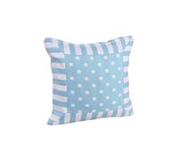 Cotton Blue Stripe Border and Stars Cushion Cover Homescapes Blue 60cm x 60cm