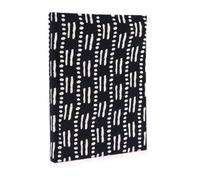 Cotton Bound Notebook 20X15Cm - 96 Pages - Black Dots & Dashes