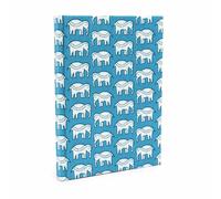 Cotton Bound Notebooks 20x15cm - 96 pages - Teal Elephants