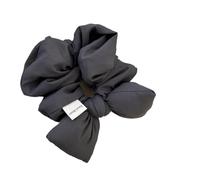 Cotton Bow Scrunchie Autumn And Winter Large Intestine Ring Temperament Hair Rope Tied Ponytail And Bun Headband(Grey bow)