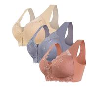 Cotton Bra Set Ring Thin No Laces Underwear Breathable Comfortable Large Size Brater Buckle Women Bra Deep V Neck Vest Bralette Wireless Leggings Dressy, Wine, 7XL