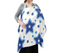 Cotton Breastfeeding Boss Multi-Use Cover Blue Stars Dot Blue
