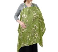 Cotton Breastfeeding Boss Multi-Use Cover Olive Green Flower Abstract | Breastfeeding Cover with Arch Neckline Multi-use Carseat Canopy