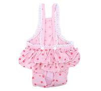 Cotton Breathable Pet Suspender Pants, Sanitary Dots Menstrual Underwear for Dogs Puppies Adjustable, Soft Comfortable Pink Purple Pet Suspender Pants Breathable (S)