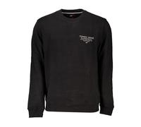 Cotton Brushed Crew Neck Sweatshirt with Logo Print - male - Tommy Hilfiger - Sweatshirts - Black - 2XL - Sweatshirts & Hoodies 2XL