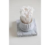 Cotton Bud Holder in Antique Column Design - Antique Look for Bathroom & Dressing Table - Elegant PLA Organiser (Grey)
