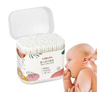 Cotton Buds for Baby,Double Tipped Baby Swabs with Storage Box - Wooden Sticks, Cleaning Tools for Hygiene and Beauty Care