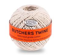 Cotton Butcher's Twine - 12 Ply Kitchen Cooking Twine for Meat Trussing, Roasting,Bread Baking, Kitchen String,Barbecue,Sausage Making Crafting DIY Projects Gardening 80m Thread Food Safe Durable