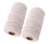 Cotton Butchers Twine for Cooking 100m Cuttable 2 Rolls Beige