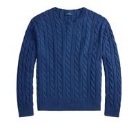Cotton Cable Knit Pullover - male - Polo Ralph Lauren - Round-neck Knitwear - Blue - L - Knitwear L