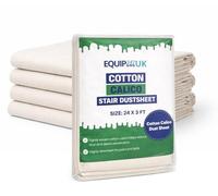Cotton Calico Dust Sheet - Heavy Duty Natural Premium Cotton Drop Cloth for Painting, Decorating & DIY - Reusable Washable Protective Cover - Multiple Sizes (24 feet x 3 feet)