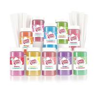 Cotton Candy Express Floss Sugar and Cones Variety Pack with 10 - 11oz Plastic Jars of Assorted Flossing Sugars, Plus 100 Paper Cones. Use With Countertop Machine