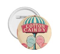 Cotton Candy -Print Custom Round Enamel Pin - Alloy Metal Lapel Badge For Jacket, Bag, Gift Idea.
