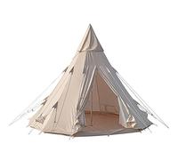 Cotton Canvas Camping Pyramid Tent, Outdoor Glamping Bell Tent 4 x 4 x / 13 x 13 x 10ft, Indian Yurt Tent for 3~4 Person, Family Camping in All Seasons