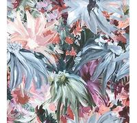 Cotton Canvas Fabric - Beautiful Pink Blue Green Purple Floral Print - Craft Fabric Material Metre