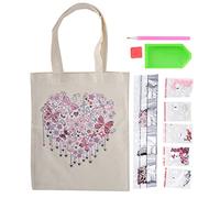 Cotton Canvas Tote Bag with Diamonds, 5D DIY Canvas Bag Handbag for Shopping Daily Organization Rhinestone Diamond Art Handbag(1)