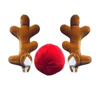 Cotton Car Reindeer Antlers - Christmas Decoration Costume Ornament | Cute Festive Accessory for Truck Road Trip Activities, Gatherings, Celebrations, Holiday Decoration, Windshield,