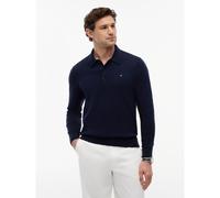 Cotton/Cashmere Polo Jumper Navy Blue