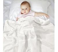Cotton Cellular Extra Soft Baby Blanket Pram & Travel 75 x 95 cm Sleep in Style (Cream)