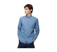 Cotton Chambray Button-Down Collar Sport Shirt- male- Brooks Brothers- Denim Shirts- Blue- S- Shirts S